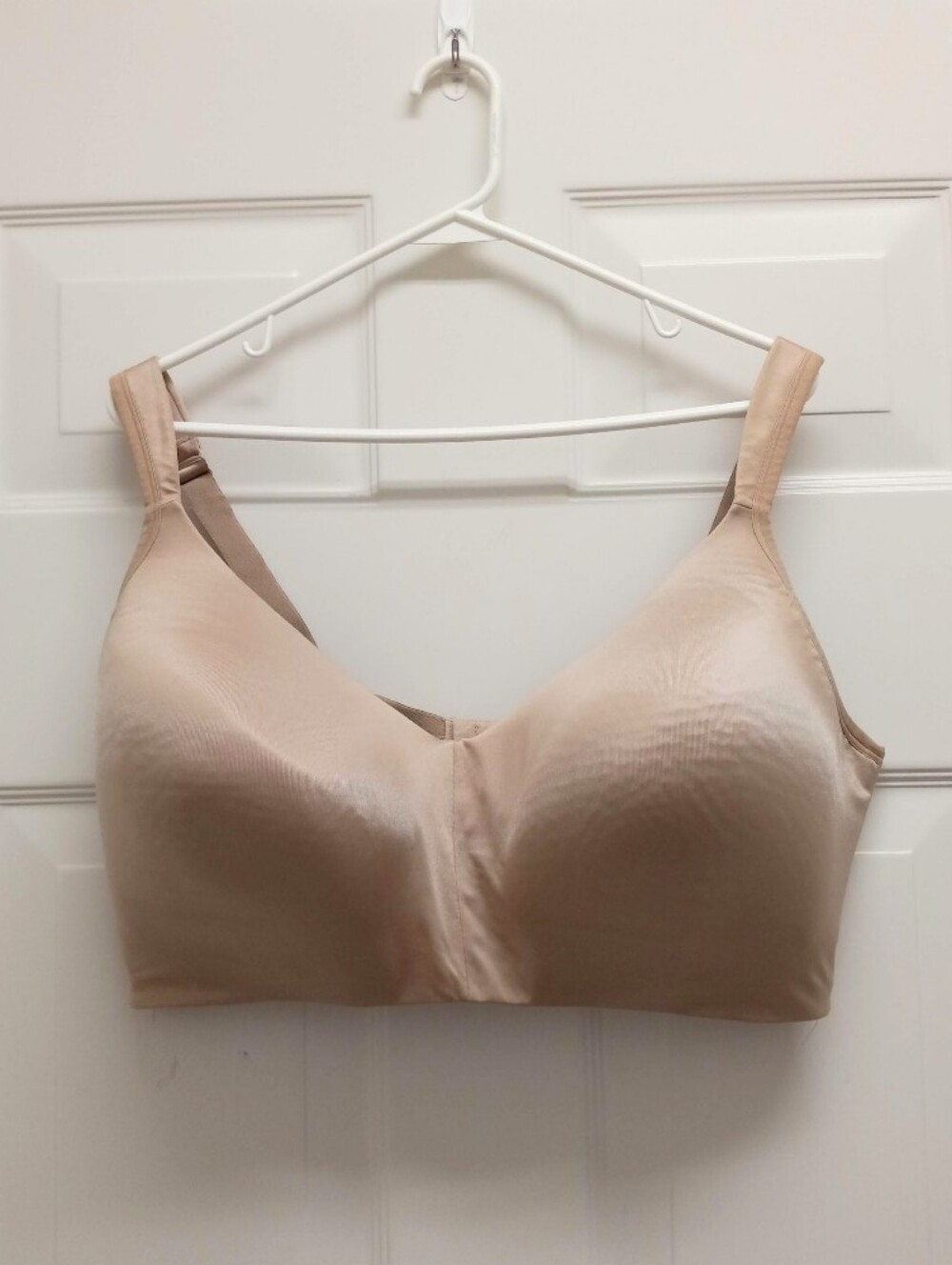 Cacique Lane Bryant Lightly Lined Satin No Wire Bra 44G Beige Tan Full Coverage